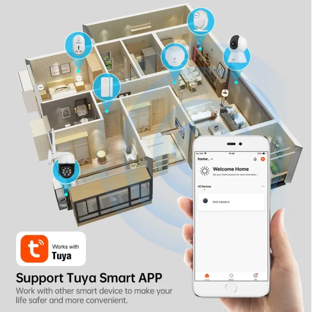 KERUI-cámara IP WiFi para mascotas, cámara de seguridad para el hogar para perros y gatos, Tuya Smart 4K, 8MP, vídeo HD, visión nocturna, vigilancia, alertas AI, Mini cámara - Image 5