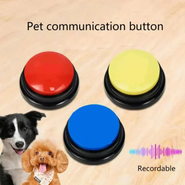 Botones de comunicación para perros, botón de grabación de voz para entrenamiento de mascotas, zumbador, reproducción de registros de 30 segundos, regalo divertido para mascotas parlantes - Image 2